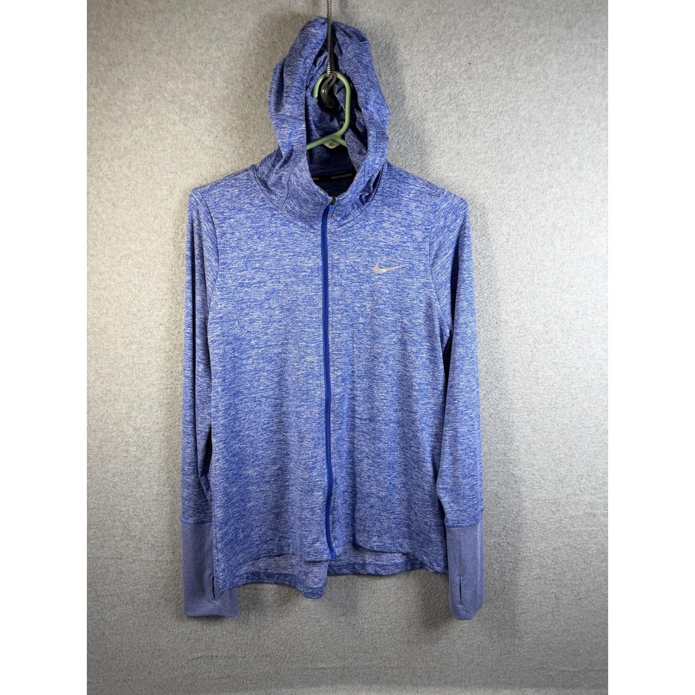 Nike Jacket Mens Large Blue Dri-FIT Hooded Full Zip Track Running Athletic